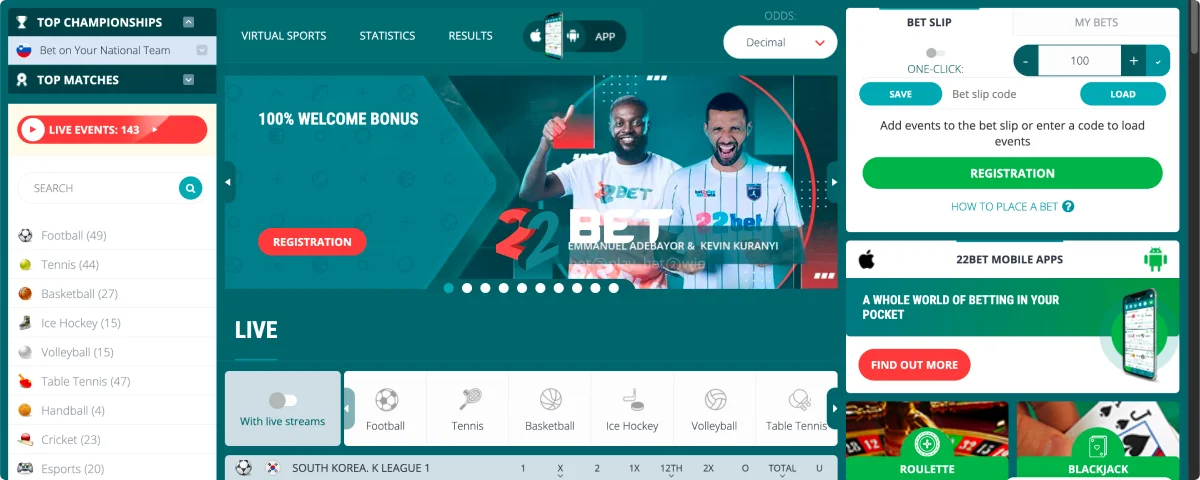 22Bet Igralna platforma 22Bet Igralna platforma